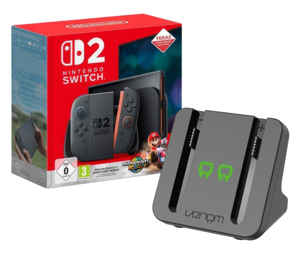 Nintendo Switch 2 + Mario Kart World + Venom Stacja ładująca Joy-Con - 1351851 - zdjęcie